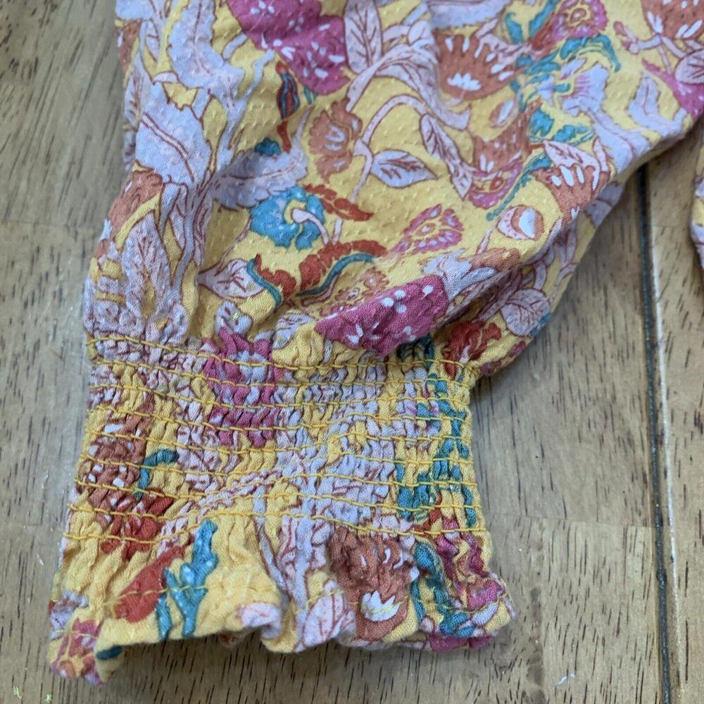 Cupcakes and Cashmere Womens Sz M Peasant Blouse Fall Floral Cottagecore Boho​​ - Picture 3 of 7